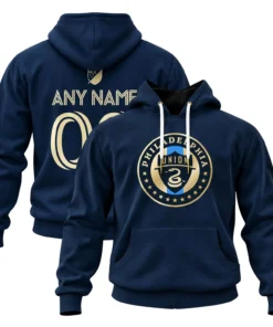 Philadelphia Union Navy Custom Hoodie – front back view