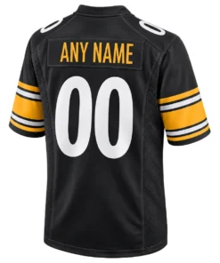 Pittsburgh Steelers Black Custom Jersey – back view