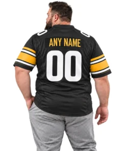 Pittsburgh Steelers Black Custom Jersey – model back view