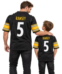 Pittsburgh Steelers Jalen Ramsey Black Jersey – model back view