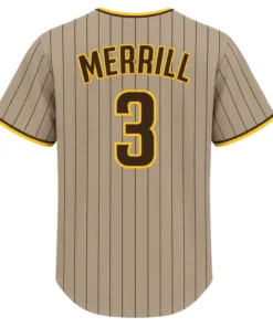 San Diego Padres Jackson Merrill Jersey – back view