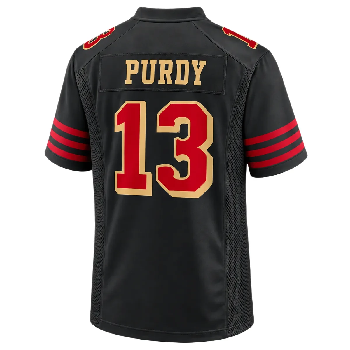 San Francisco 49ers Brock Purdy Black Jersey – back view
