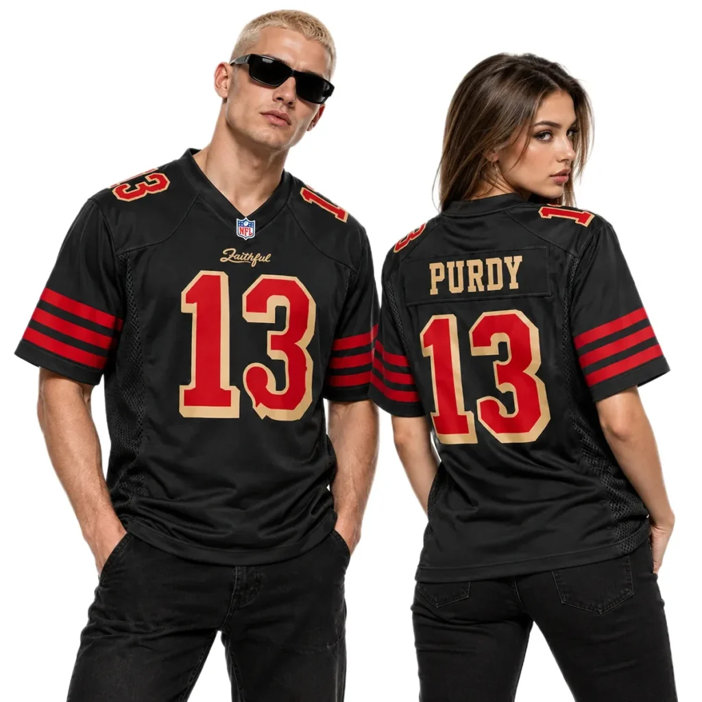 San Francisco 49ers Brock Purdy Black Jersey – Custom Name & Number Edition