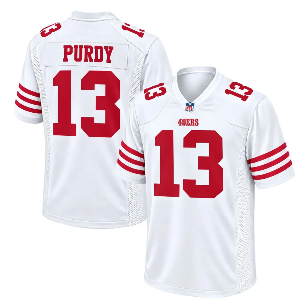 San Francisco 49ers Brock Purdy White Jersey – Name & Number Fan Jersey