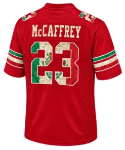 San Francisco 49ers Christian McCaffrey Jersey – back view