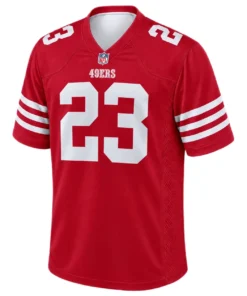 San Francisco 49ers Christian McCaffrey Scarlet Home Jersey – front view
