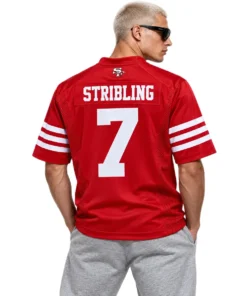 San Francisco 49ers De'Zhaun Stribling Red Jersey – back view