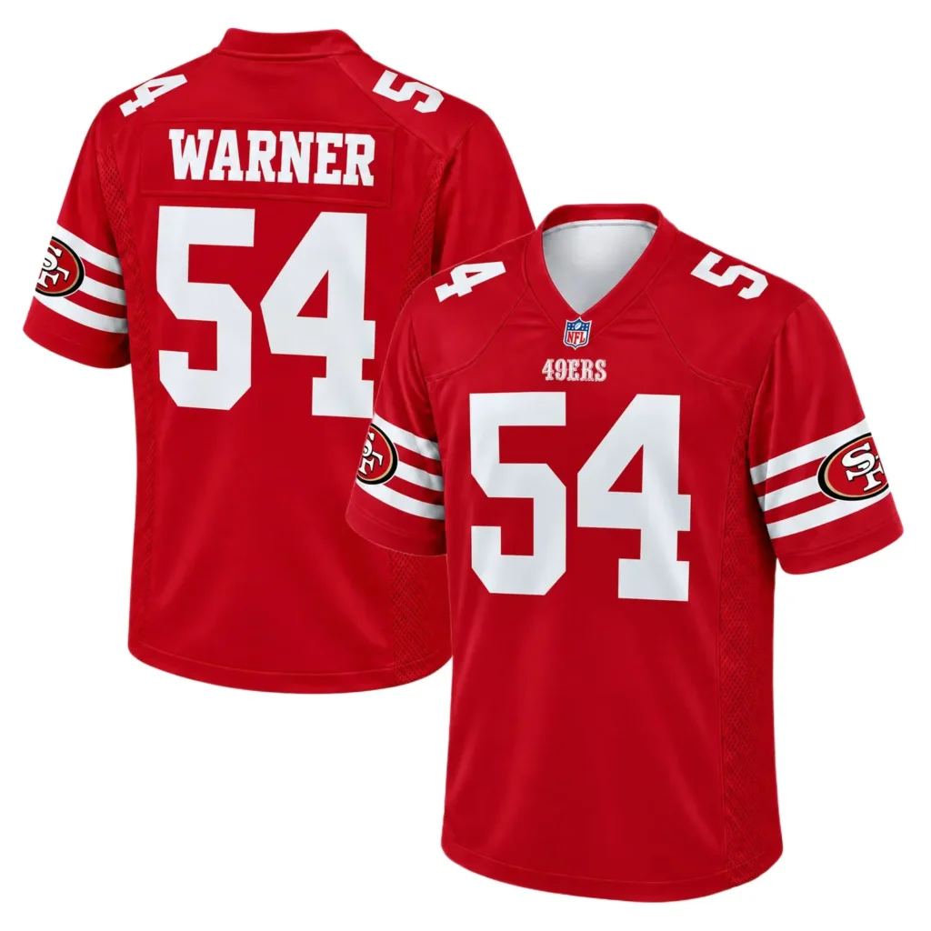 San Francisco 49ers Fred Warner Red Jersey – Game Day Fan Jersey
