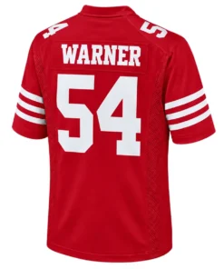 San Francisco 49ers Fred Warner Red Jersey – back view
