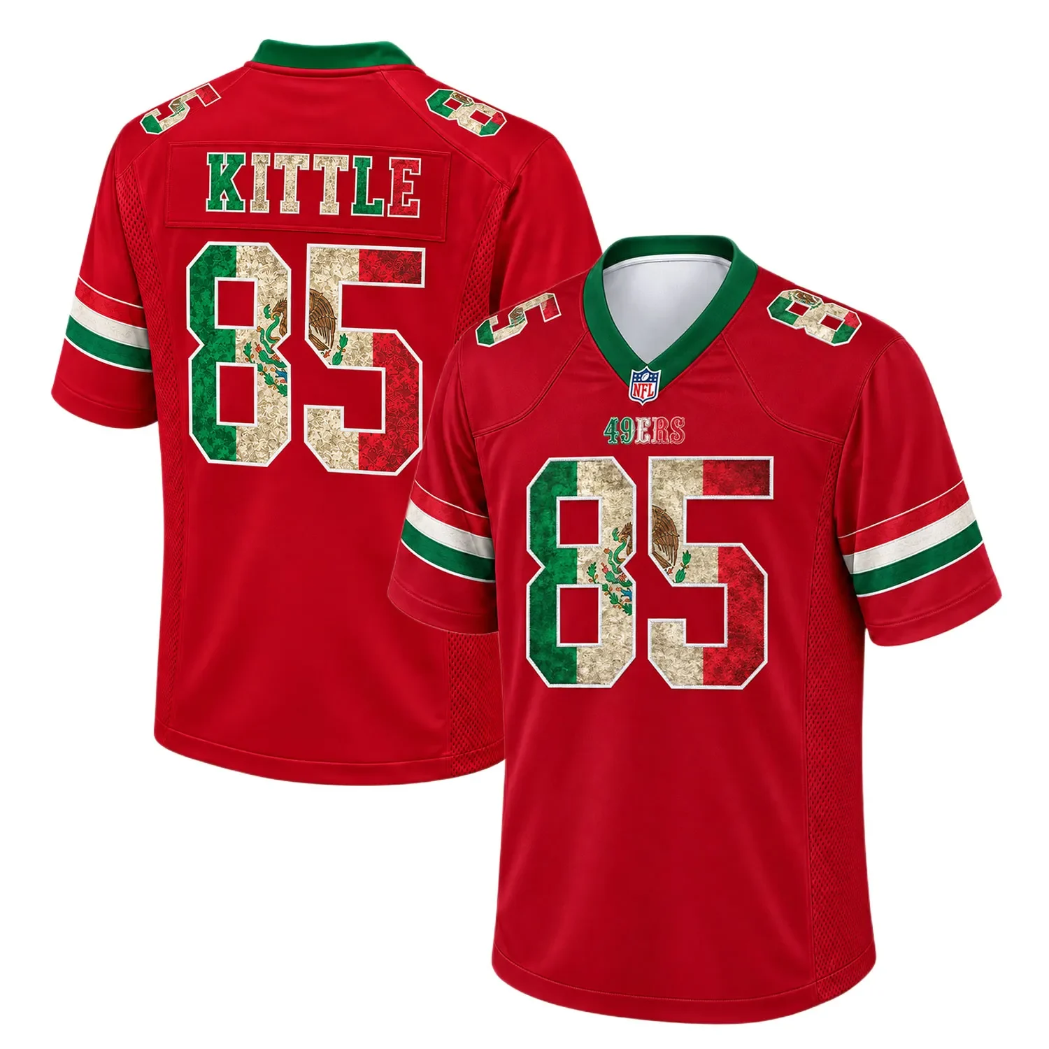 San Francisco 49ers George Kittle Jersey – front back view