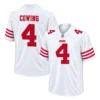 San Francisco 49ers Jacob Cowing White Jersey – front back view