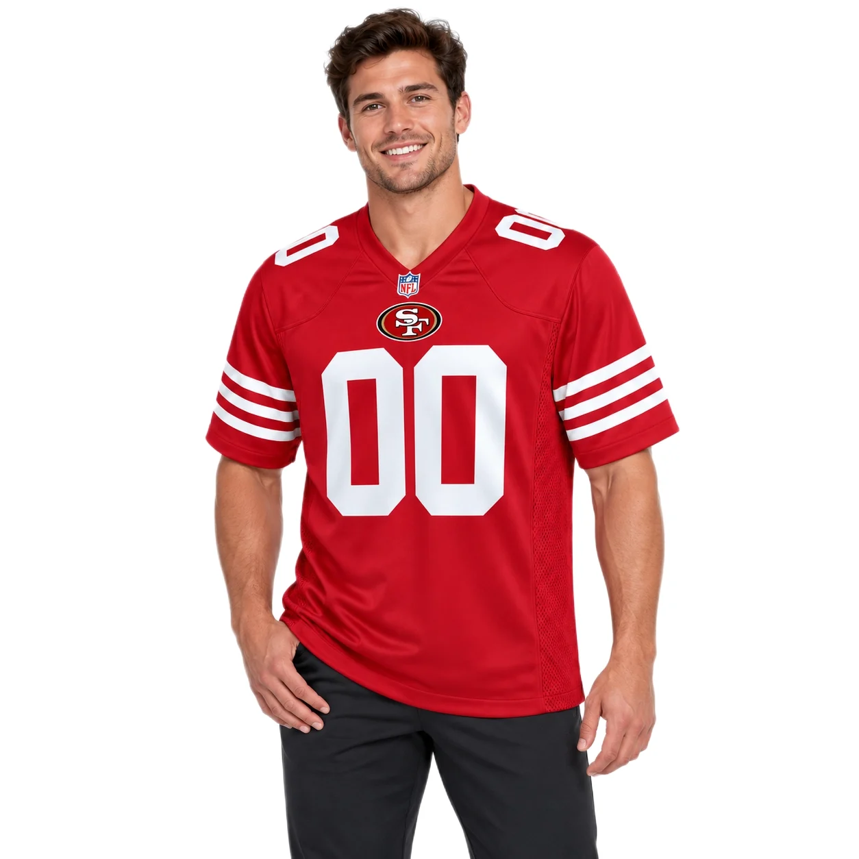 San Francisco 49ers Red Classic Custom Jersey – model view