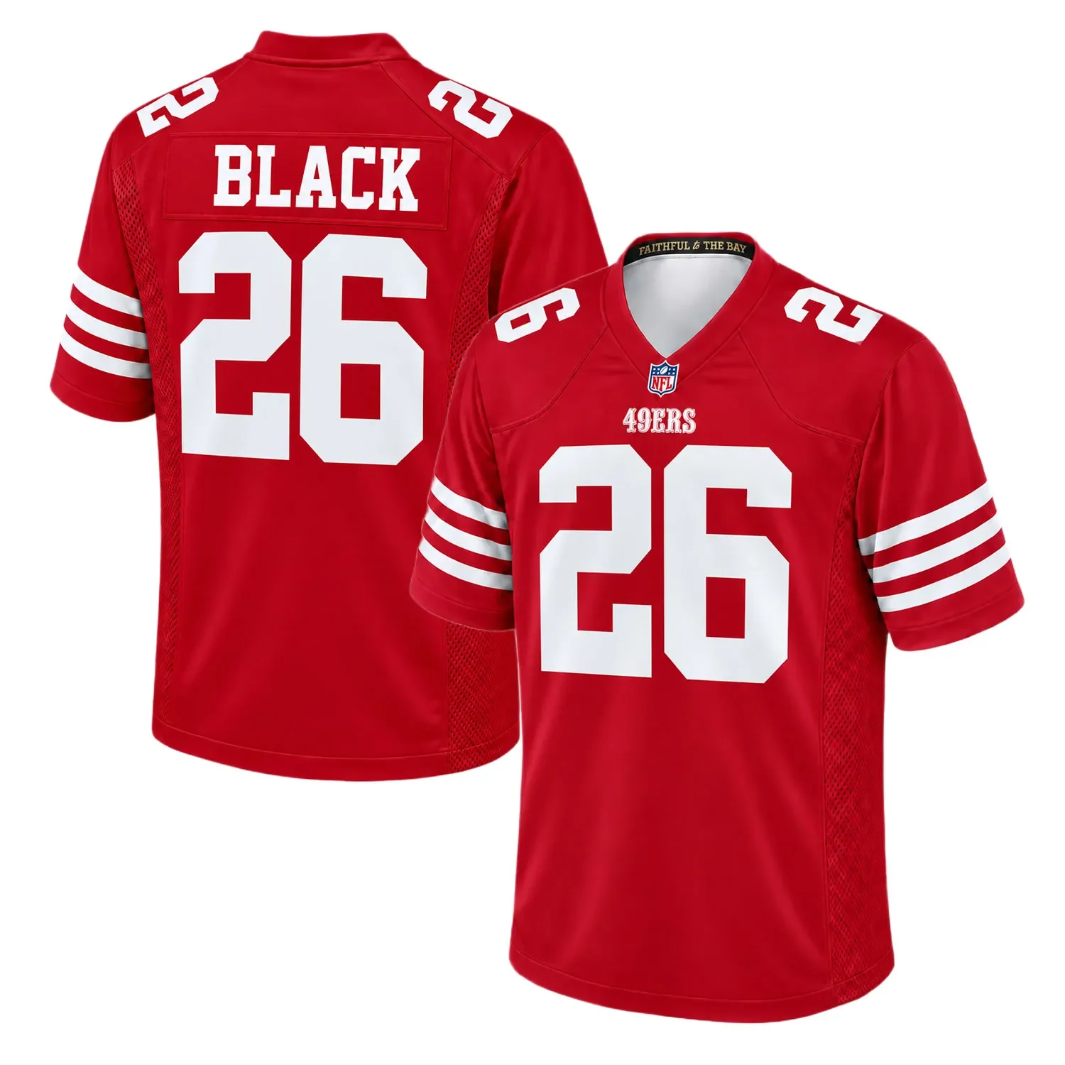 San Francisco 49ers Red Rookie Jersey – front back view