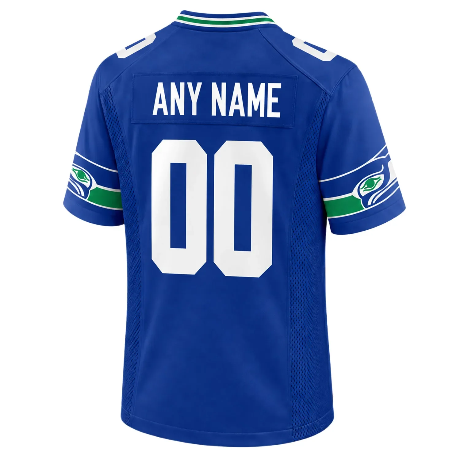 Seattle Seahawks Throwback Custom Jersey – back view