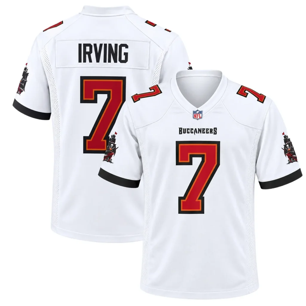 Tampa Bay Buccaneers Bucky Irving White Jersey – Name & Number Fan Jersey