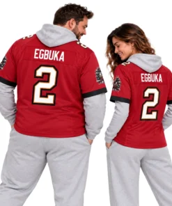 Tampa Bay Buccaneers Emeka Egbuka Red Jersey – model back view