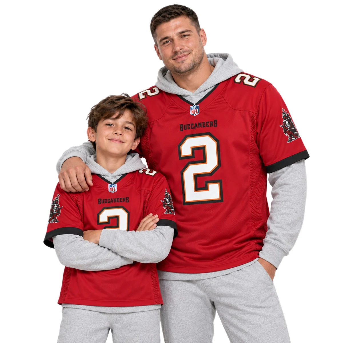 Tampa Bay Buccaneers Emeka Egbuka Red Jersey – model front view