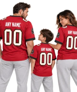 Tampa Bay Buccaneers Red Custom Jersey – model back view