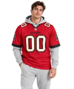 Tampa Bay Buccaneers Red Custom Jersey – model front view