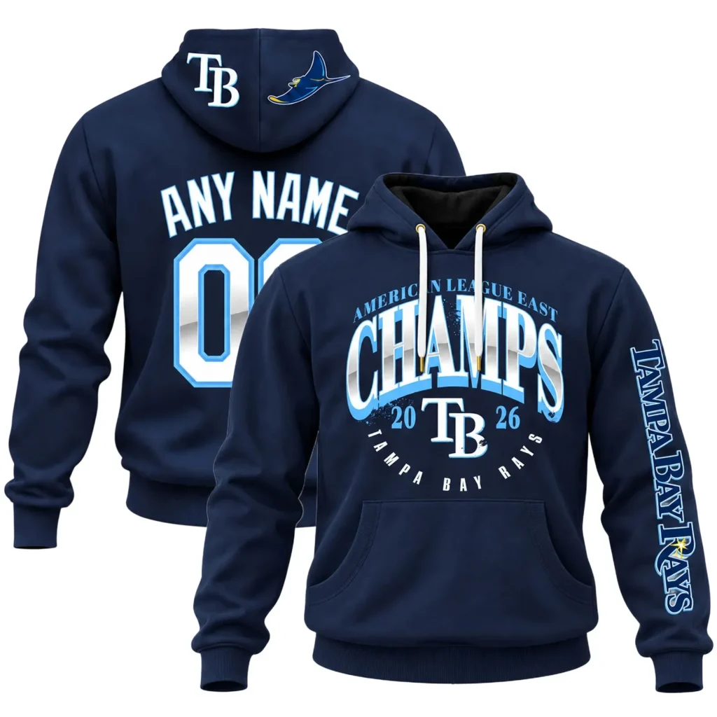 Tampa Bay Rays AL East Custom Champions Hoodie – Game Day Pullover