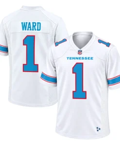 Tennessee Titans Cam Ward White Jersey – front back view