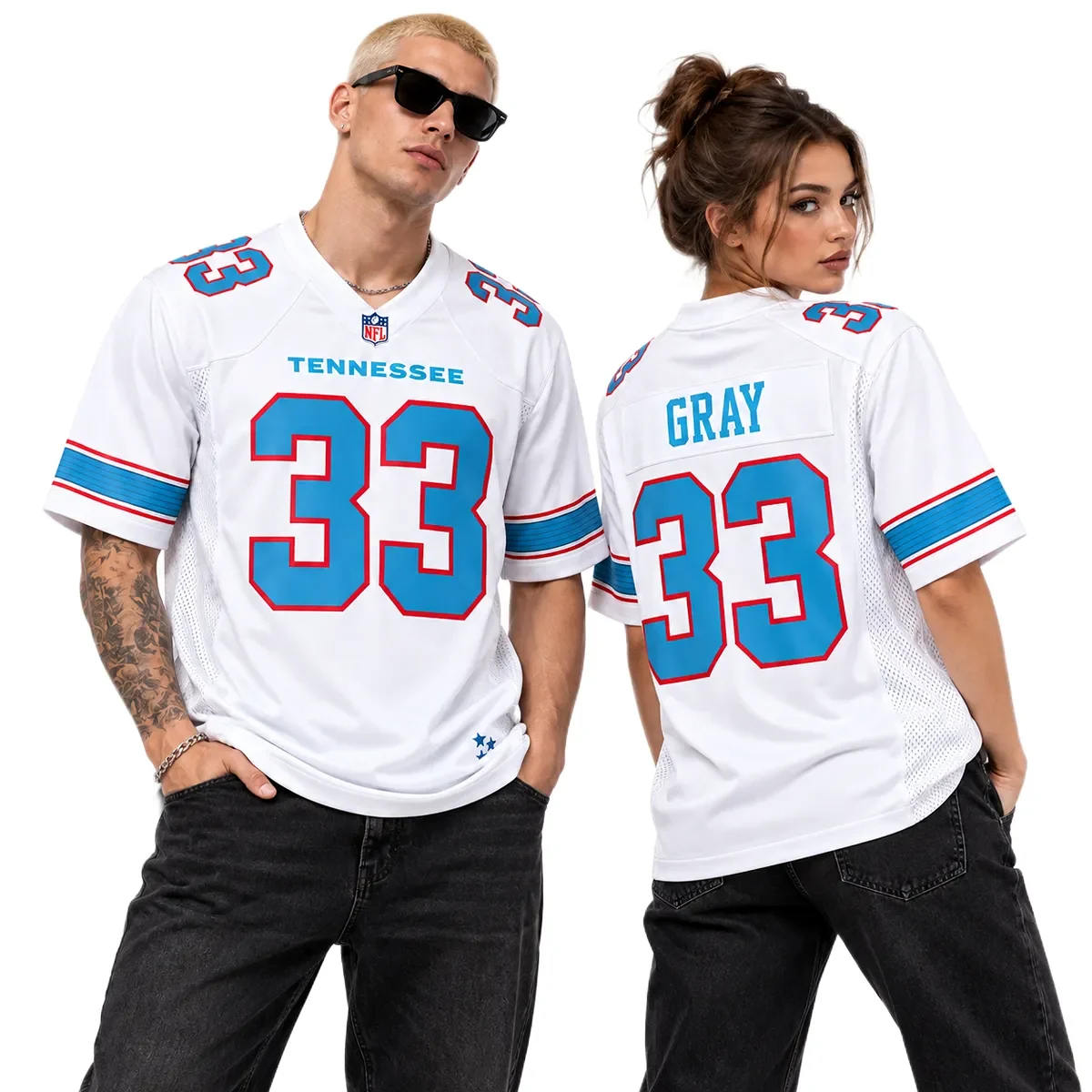 Tennessee Titans White Jersey – couple view