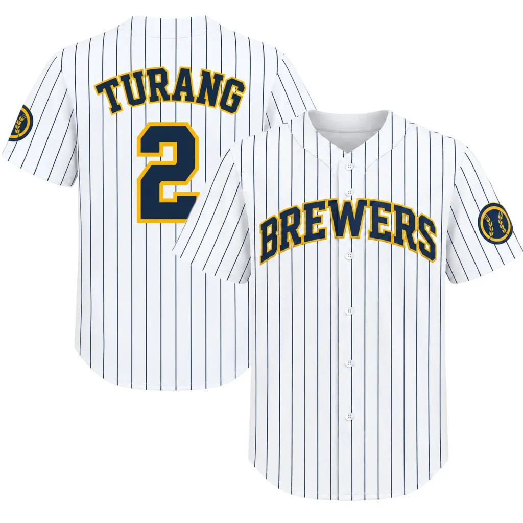 Women's Milwaukee Brewers Brice Turang Jersey – Name & Number Fan Jersey