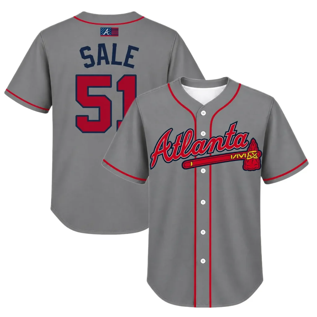 Youth Atlanta Braves Chris Sale Jersey – Name & Number Fan Jersey