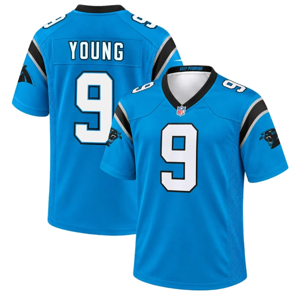 Youth Carolina Panthers Bryce Young Blue Jersey – Game Day Fan Jersey