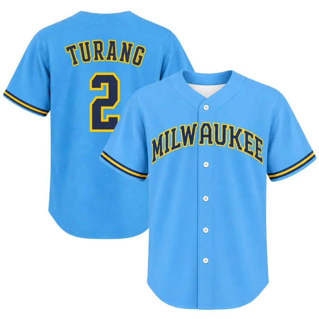 Youth Milwaukee Brewers Brice Turang Jersey – Custom Name & Number Edition