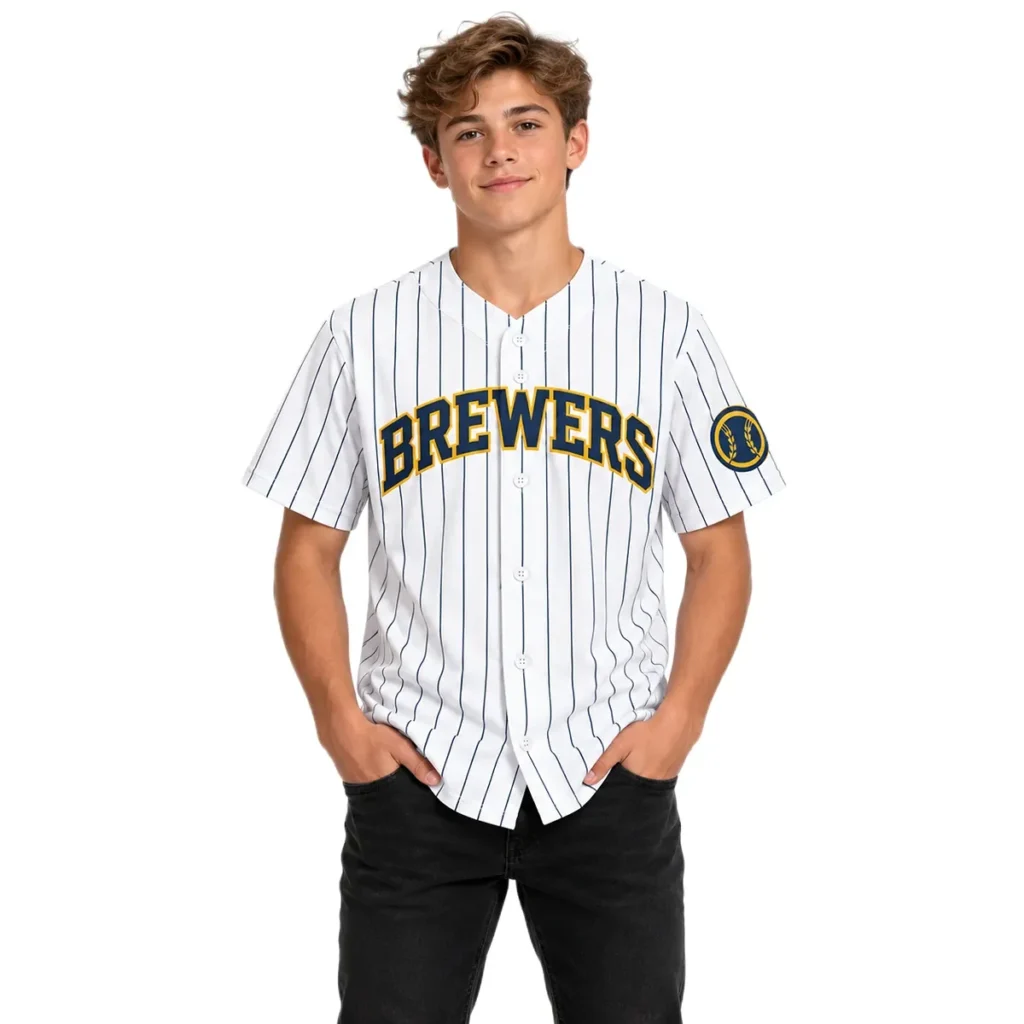 Youth Milwaukee Brewers Christian Yelich Jersey – Game Day Fan Jersey